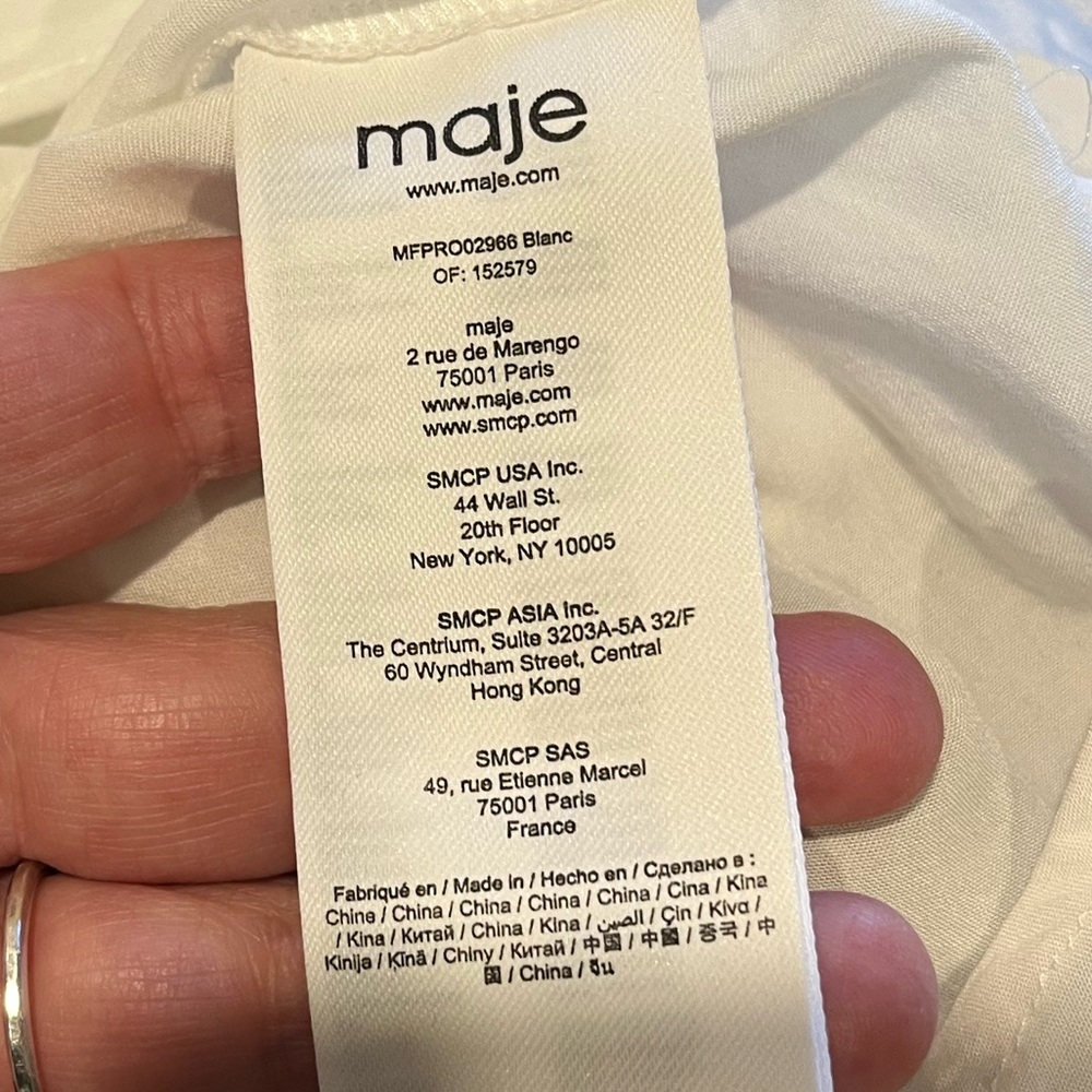 MAJE Paris – White V-Neck Camisole (Estimated Size 40 ) - Picture 3 of 11